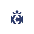 initial K ck and crown logo design
