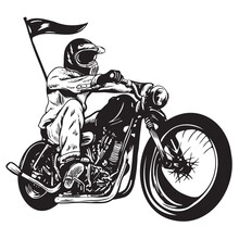 Motorcycle Ride Chopper Illustration For Your Brand T-shirt And More