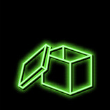 Fototapeta  - storaging goods box neon glow icon illustration