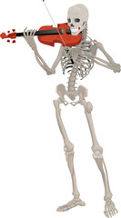 skeleton with a violin in his hands