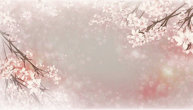 illustrazione di sfondo fotografico di ciliegi in flore, sakura, sovrapposizione rosata di fiori ide