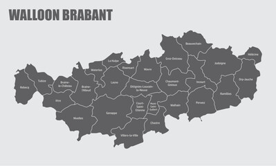 Wall Mural - Walloon Brabant administrative map