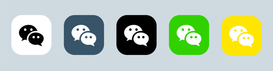 Square Wechat logo. Messaging logo Vector messages.