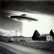 1940s Black and White UFO Photograph - Generative A.I.