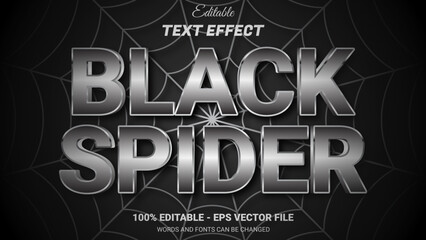 Wall Mural - black spider editable 3d text effect