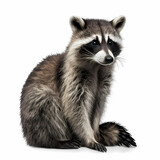 Fototapeta Zwierzęta - Raccoon Isolated White. Generative AI