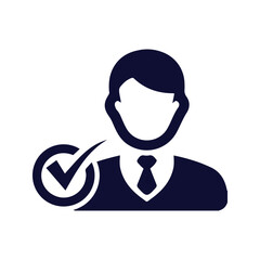 Wall Mural - business employee check icon