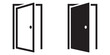 ofvs332 OutlineFilledVectorSign ofvs - door vector icon . open sign . handle . isolated transparent . black outline and filled version . AI 10 / EPS 10 / PNG . g11672