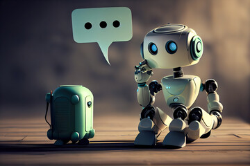 Poster - illustration communication of two artificial intelligences. Generative AI, Generative, AI