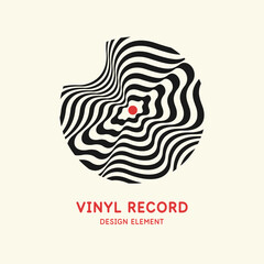 Poster - Poster of the Vinyl record. Illustration music on light background.