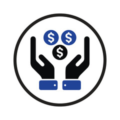 Sticker - money save in hand icon