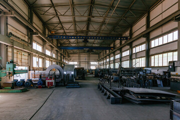 Wall Mural - Assembly line of furnace RIR block and other parts of grain drying complex