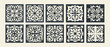 © Anna - Big set of square Vintage Laser Cut pattern with baroque ornament. Vector Stencil Template for cnc cutting, decorative panels of wood, metal, paper, plastic