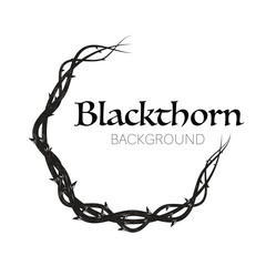 Sticker - Blackthorn branches with thorns circle