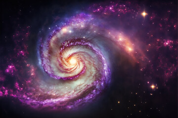 Wall Mural - Spiral Galaxy. Space with stars generative AI background