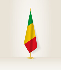 Wall Mural - Mali flag on a flag stand.