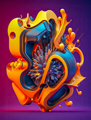 Wall Mural - Vibrant Abstract 3D Poster