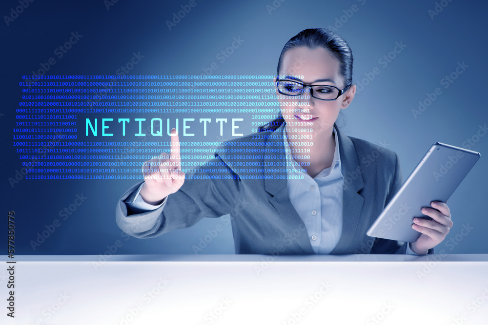 Netiquette Contract Concept of etiquette and netiquette Stock Photo | Adobe Stock