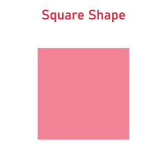 Wall Mural - 2D square shape in mathematics. Red square shape drawing for kids isolated on white background.