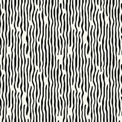 Wall Mural - vector seamless pattern. abstract op art texture with bold monochrome wavy stripes. creative backgro