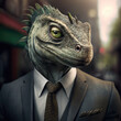 © Brandon - iguana wearing suit generative AI