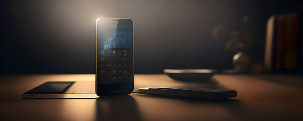 smart phone on the desk background