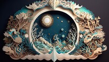 4K Resolution Or Higher, Colorful And Ornate Paper Cut Crafts Embodying Multi-dimensional. Generative AI Technology