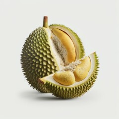 Wall Mural - Durian is a tropical fruit that is native to Southeast Asia. It is known for its distinct odor and has a hard, spiky exterior. The taste of durian can range from sweet to bitter.