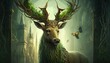 © Get Stock - Beautiful Saint Patrick's Day Parade Celebrating Cute Creatures and Nature: Animal Deer Epic High Fantasy in Festive Green Attire Celebration of Irish Culture and Happiness (generative AI)