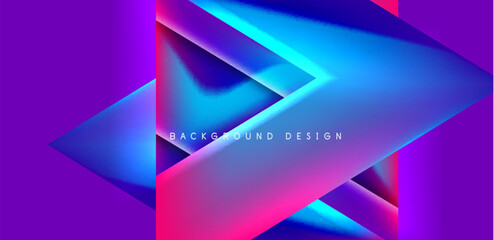 Wall Mural - Futuristic triangle vector abstract background with colorful fluid gradients