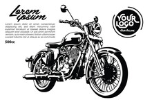 British Classic Motorcycle Vector Illustration