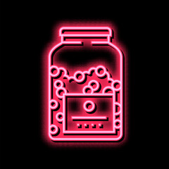 Poster - bottle peas neon glow icon illustration