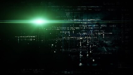 Poster - Advanced motion abstract digital generated matrix cyber environment big data analytic artificial intelligent simulation, head up display background