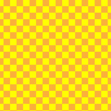 Seamless Pattern Geometric Of Yellow And Orange Checkered Squares.
