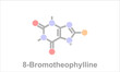 Simplified formula icon of 8-Bromotheophylline.