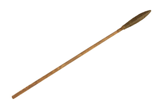 ancient spear isolated on white background