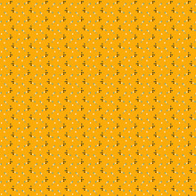 Geometric Pattern Of White, Blue And Black Polka Dots Wavy Borders On Yellow Background