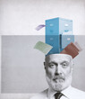 © stokkete - Businessman with data and filing cabinets stored in his head