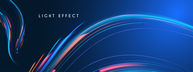 Canvas Print - motion striped light effect with fluid color. abstract shining wave background. magic screen design