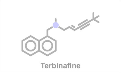 Wall Mural - Simplified formula icon of terbinafine.