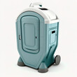 Mobile portable plastic toilet isolated on white background. Chemical bio toilet cabin. Generative AI.