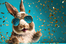 Happy Cool Rabbit Funny , Generative Ai