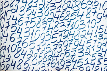 Poster - Numbers texture abstraction. Global economy crisis concept. Finance data or education concept. 