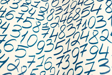Poster - Numbers texture abstraction. Global economy crisis concept. Finance data or education concept. 