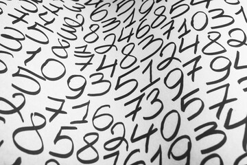 Poster - Numbers texture abstraction. Global economy crisis concept. Finance data or education concept. 
