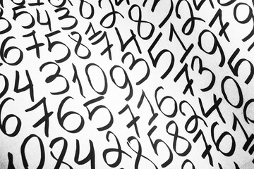 Poster - Numbers texture abstraction. Global economy crisis concept. Finance data or education concept. 