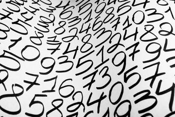 Poster - Numbers texture abstraction. Global economy crisis concept. Finance data or education concept. 