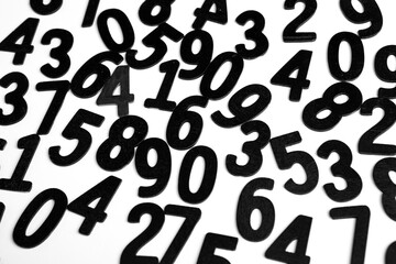 Poster - Numbers texture abstraction. Global economy crisis concept. Finance data or education concept. 