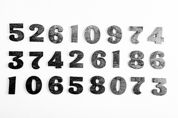 Poster - Numbers texture abstraction. Global economy crisis concept. Finance data or education concept. 