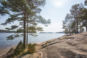 Wall Mural - View of the Ladoga skerries from Koyonsaari Island. Karelia Republic, Russia